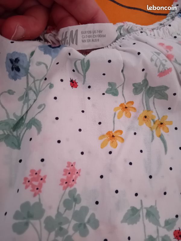 Chemisier Sans Manches OshKosh Pour Fille - Taille 6, Blanc à Fleurs - Coton 100% - Occasion Très Bon état