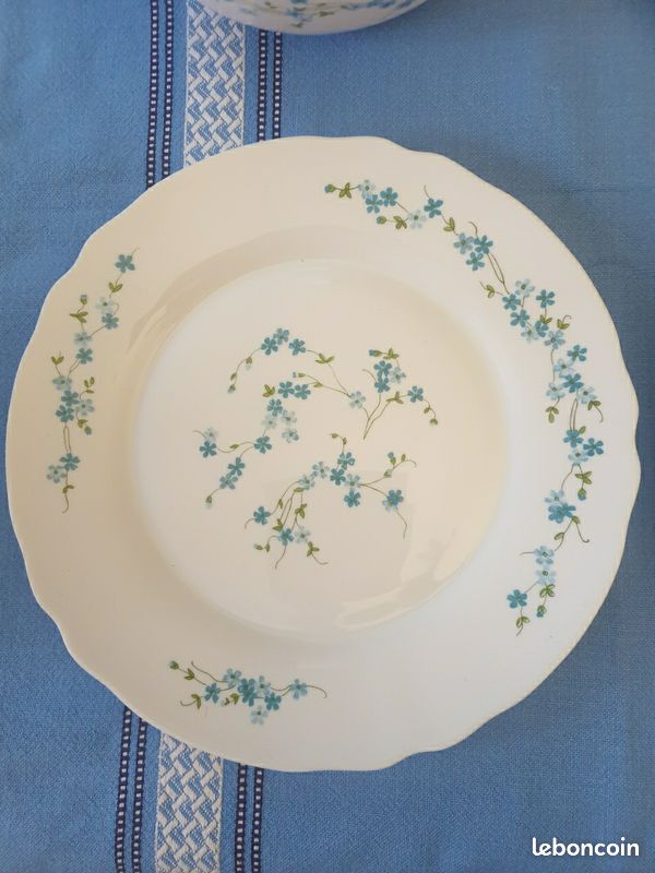 Plat Ovale Arcopal Vintage – Motif Oignons Bleus, Made In France 1980