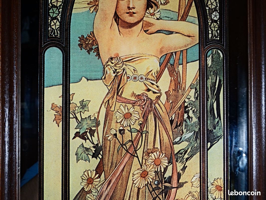 Miroir Mural Art Nouveau Mucha – L'Éclat Du Jour – 51x20 Cm – Occasion