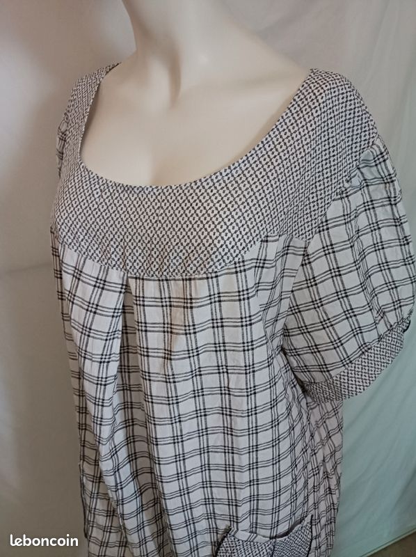Tunique à carreaux vintage taille 4 (image 1)