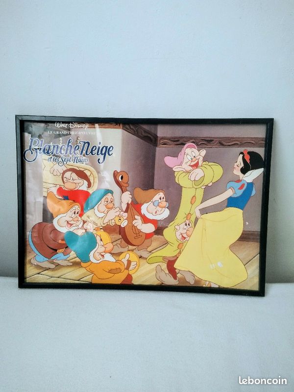 Grand poster encadré de Blanche neige et les 7 nains Disney vintage (image 1)