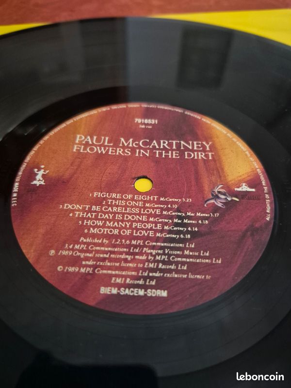 Vinyle 33 tours Paul Mc Cartney. Flowers in the Dirt (image 8)