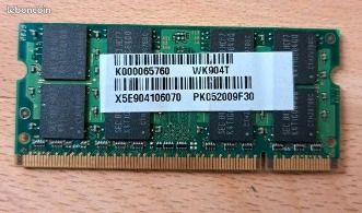 Barrette Mémoire RAM 2 Go DDR2 667 MHz SODIMM - Pour PC Portable Ancien