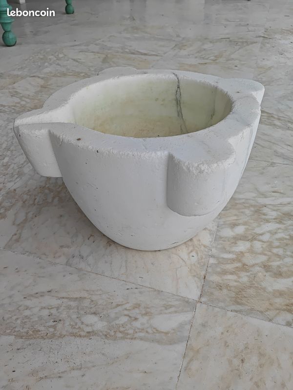 Grand Pot En Albâtre Avec Dorure - Pour Salle De Bain, Cotons Ou Déco
