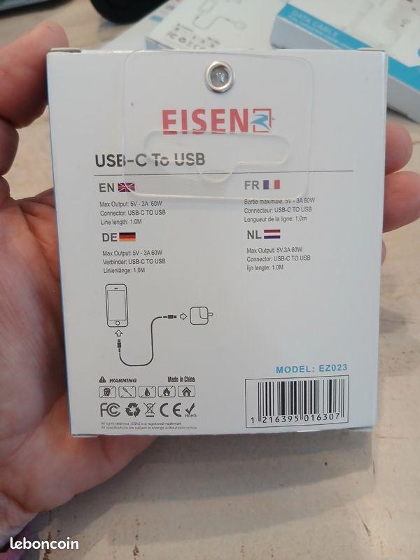 Câble Eisenz 1M USB vers USB Type-C – EZ023 (19) (image 2)
