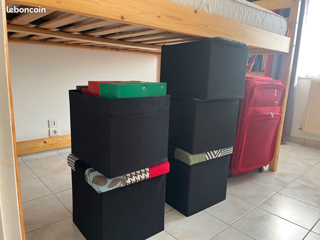 Lit Double Grande Hauteur avec Sommier et Matelas (image 10)