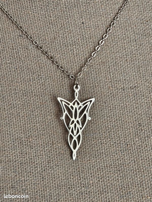 Collier Clé Vintage En Argent Sterling Avec Pendentif Turquoise