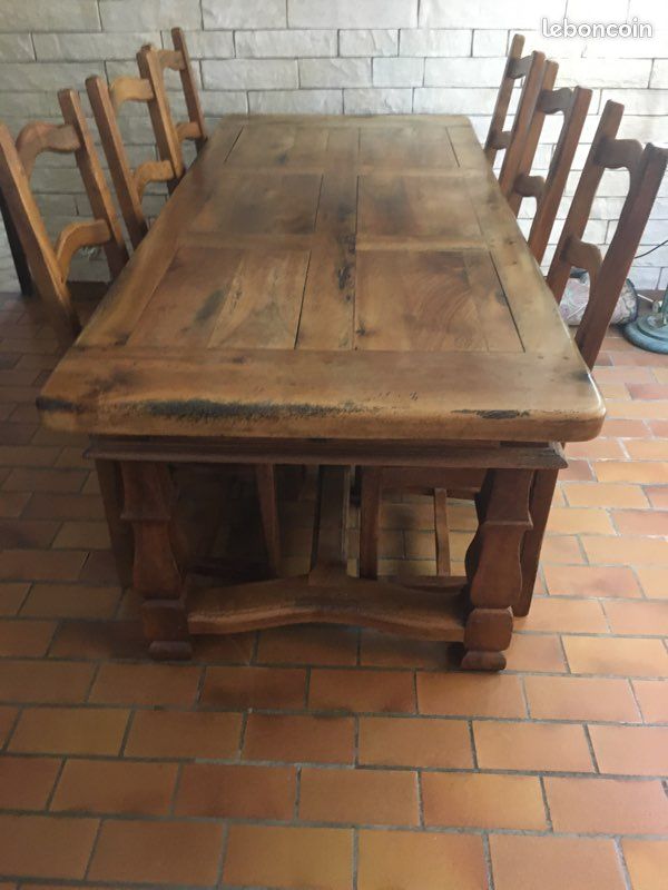 Table chaises noyer ( valeur 3200 euros ) (image 3)