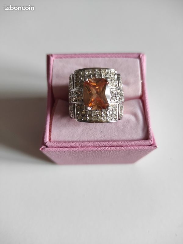 Bague Camille & Lucie Zircon Métal Rhodié Taille 50 - Occasion étincelante