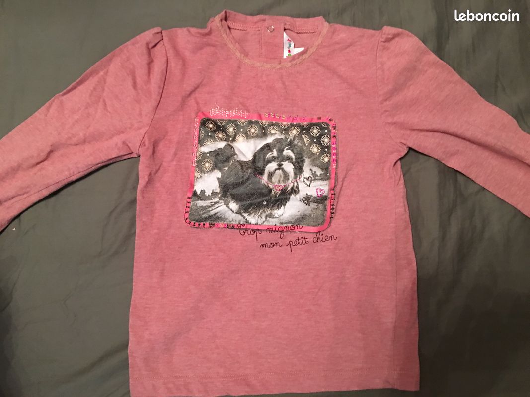 Tee-shirt fille chien 5 ans LOR94 (image 1)
