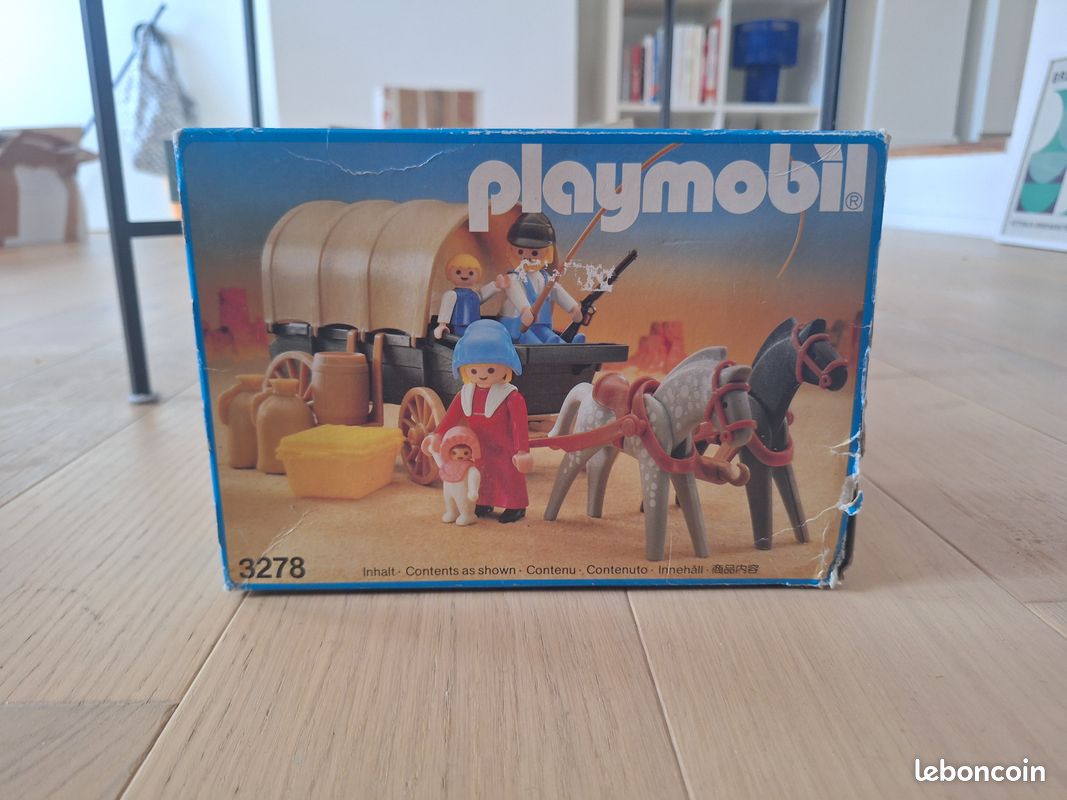 PLAYMOBIL CHARIOT BÂCHÉ Western Vintage TBE Pionnier Custom 306710128406
