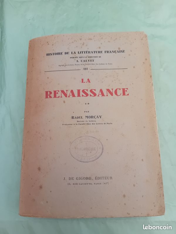 La RENAISSANCE (livre ancien) (image 1)