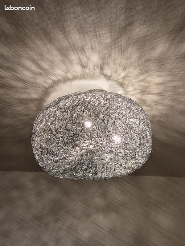 Luminaire plafonnier lampadaire argentés (image 2)