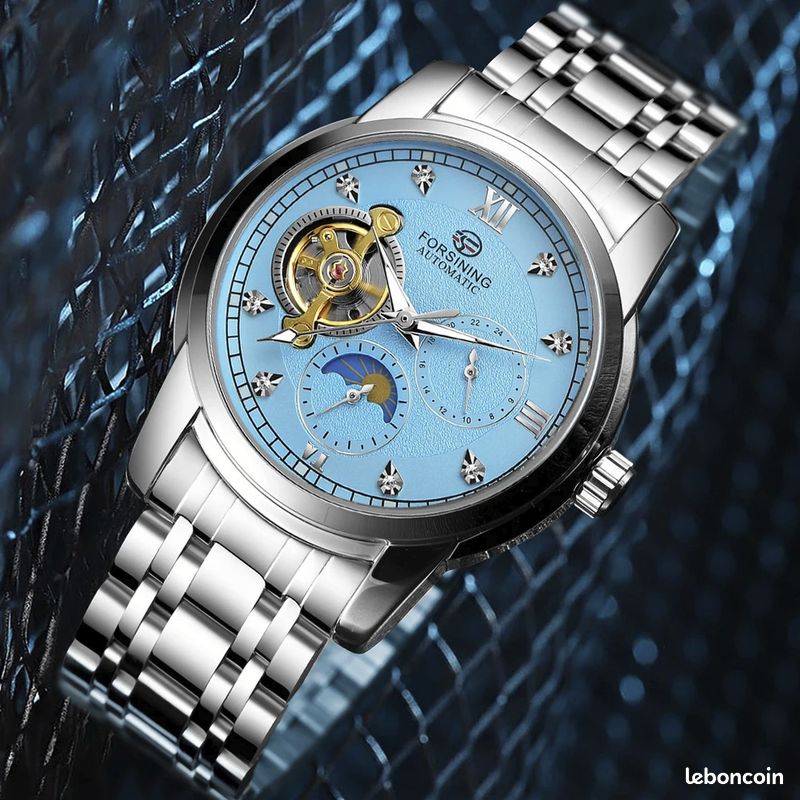 ✅ Montre FORSINING Homme Luxe – Automatique Tourbillon – Bracelet Acier – Chiffres Romains (image 4)