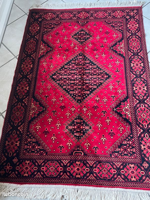Magnifique tapis 100/100 soies rouge (image 7)