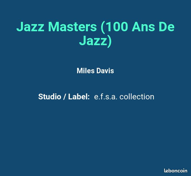 Jazz Masters (100 Ans De Jazz) - Miles Davis (image 2)