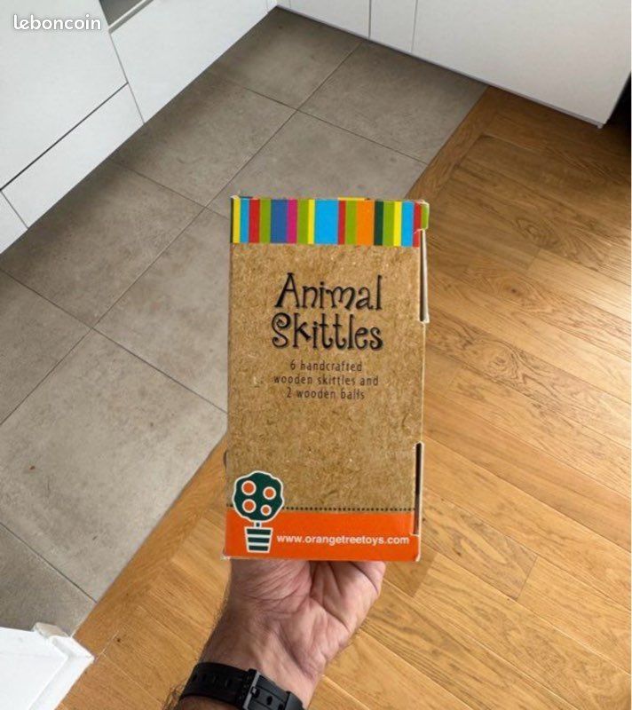Jeu Extérieur Enfants Jeu De Quilles En Bois Bs Toys Skittles Jr. - 6 Quilles + 1 Boule - Jeu