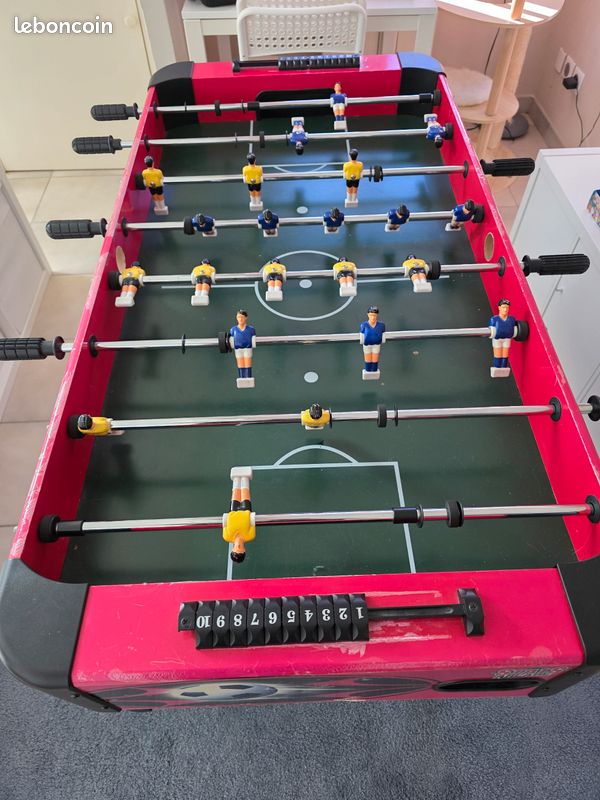 Table De Baby-foot 137 Cm, Taille Adulte, 2 Ballons, Pour Salle De Jeux