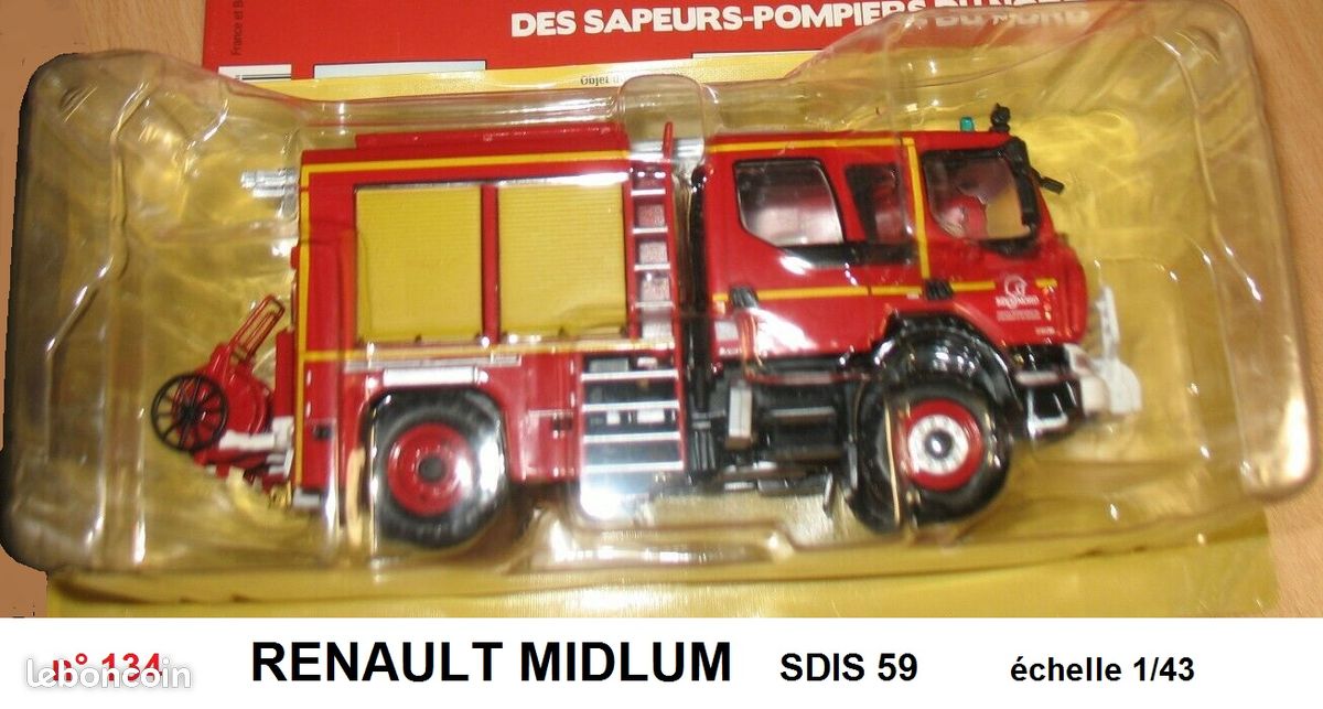 RENAULT MIDLUM - Camion de Pompiers Citerne Rural Moyen GIMAEX, des Sapeurs Pompiers du NORD (59) - - échelle 1/43 - Neuf en Boite d'origine non ouverte - Ref. N° 134 (image 1)
