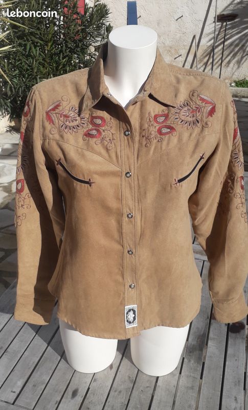 Chemise Country Western Femme Stars & Stripes - Fuchsia/noir, Carreaux, 100% Coton, Neuf Avec étiquettes