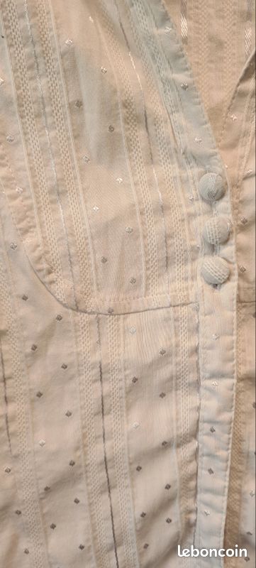 Chemisier taille 1 affinités blanc et motifs argentés (image 2)