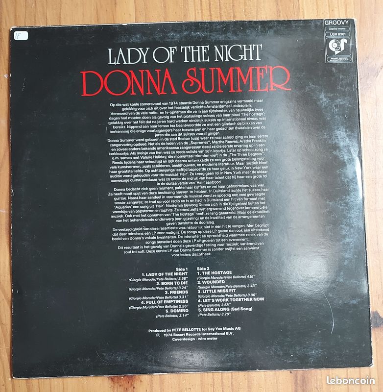 Vinyle Donna Summer - Lady of the night - Funk/Soul/Disco 1974 (image 2)