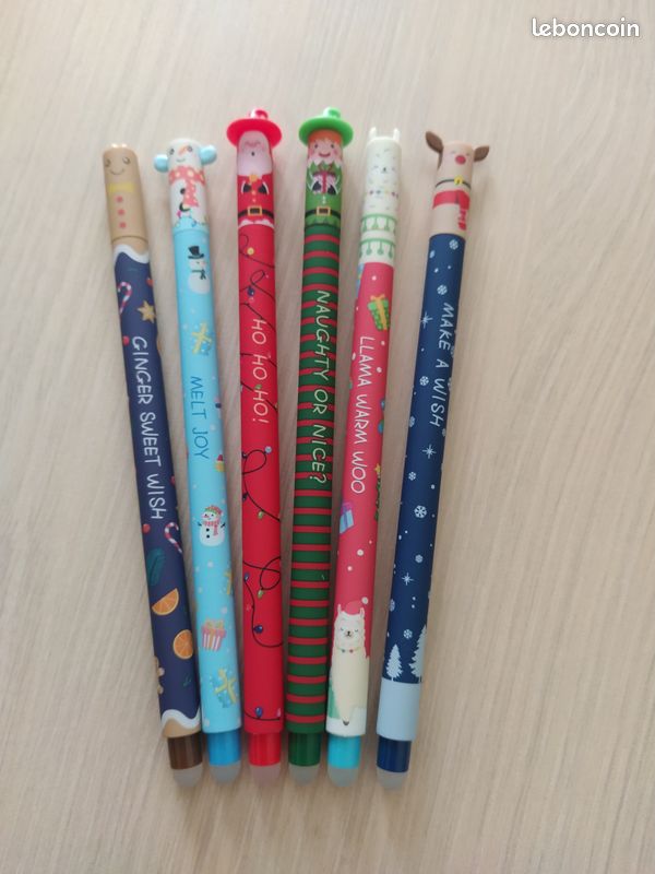 Lot 6 stylos effaçables édition Noël Neufs (image 1)