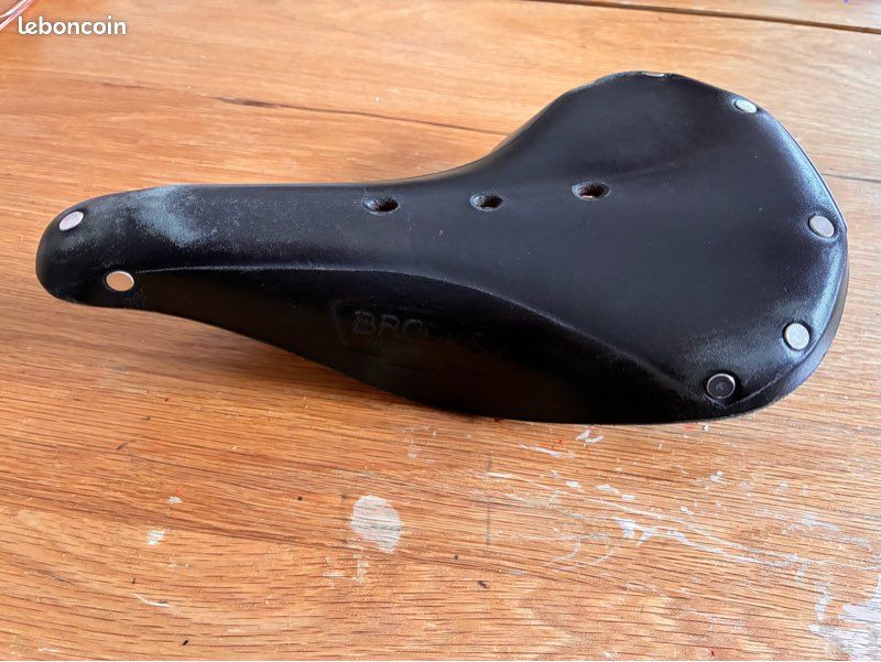 Selle Brooks B73 Cuir Noir Vintage - Fabriquée En Angleterre - Vélo Course Ou Randonnée