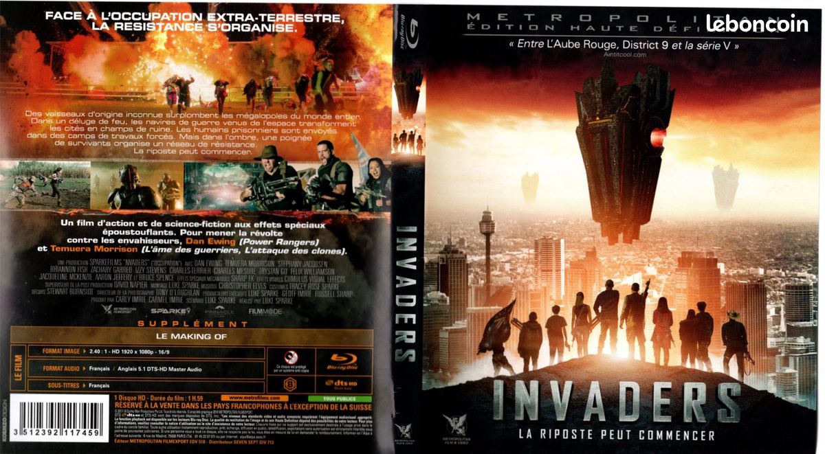 Blu-Ray Très Bon état du Film Fantastique Invaders La Riposte peut  commencer , Genre : invasion aliens - extra-terrestres - DVD - Films