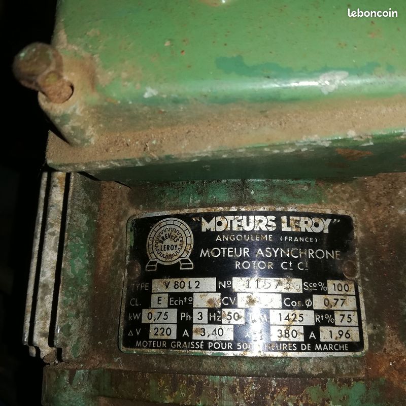 Moteur électrique LEROY SOMMER 1CV (image 1)