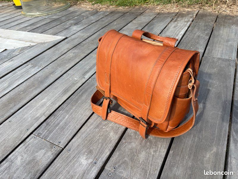 Sac Week-end Bandoulière Vintage Antler Bois Noir Et Marron - Bon état