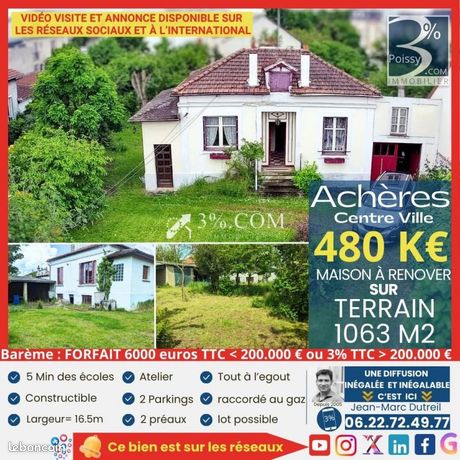 Terrain 1 063 m² Acheres