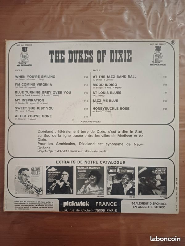 Vinyle Dukes Of Dixieland de 1974 (image 2)