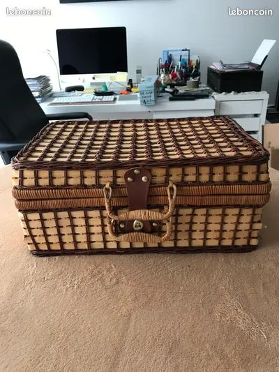 Jolie valise Pique Nique en osier (image 1)