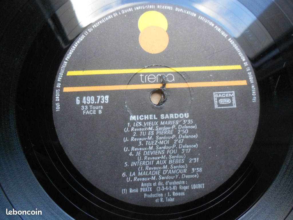 Disque vinyle 33 tours michel sardou (image 2)
