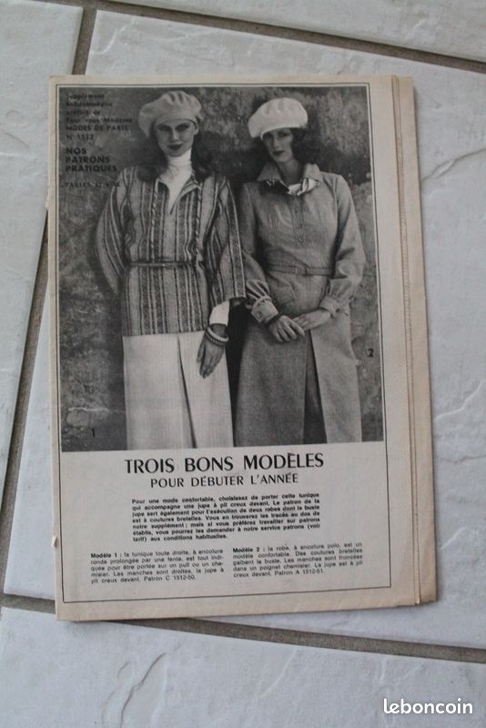 Patron Couture Vintage Modes De Paris – Robe Et Boléro – Ancien Tracé