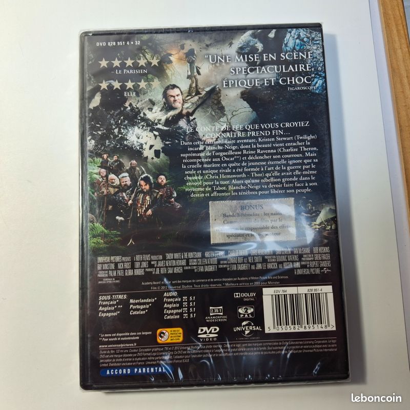 DVD Blanche Neige et le Chasseur - NEUF Scellé sous blister - Action/Fantasy (image 3)