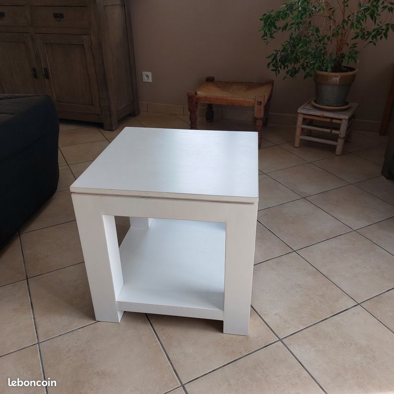 Table basse, bout de canapé en hévéa massif (image 2)