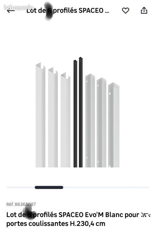 4 Profilés pour 2 portes coulissantes (image 2)