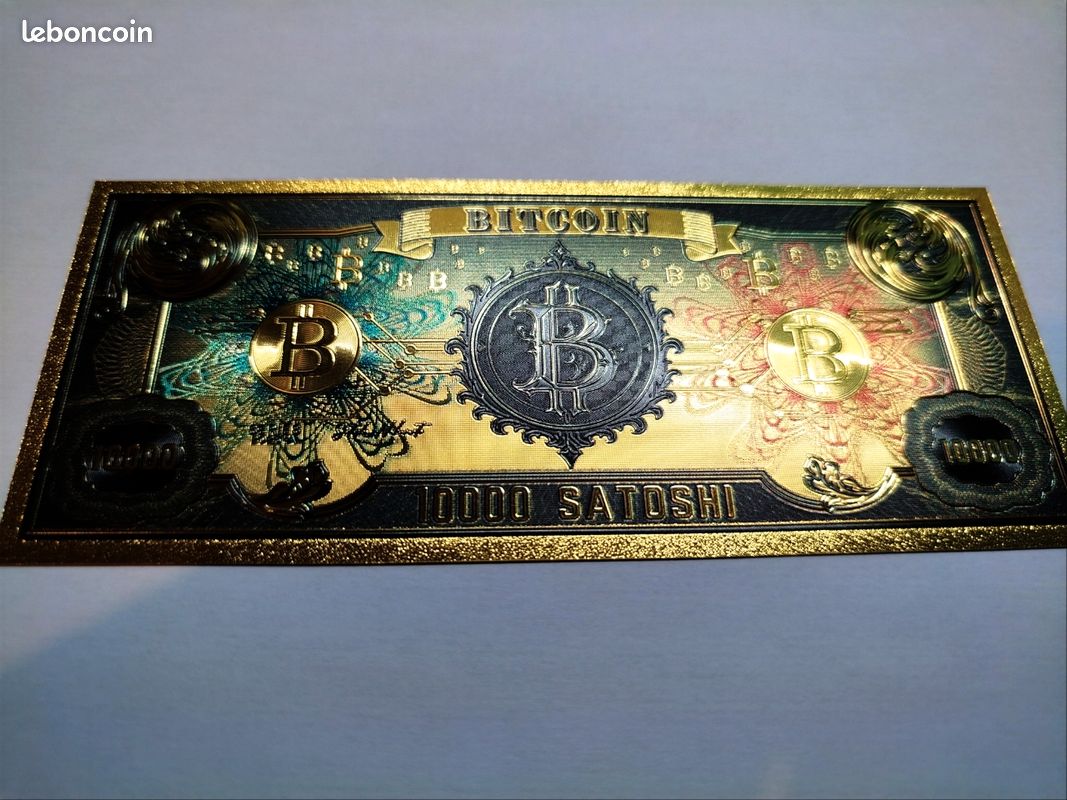 Billet collection 10000 Satoshi bitcoin plaqué or - Collection