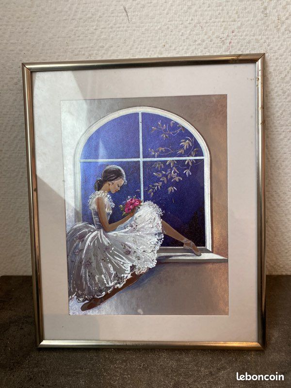 Ancien cadre ballerine danseuse étoile brillant Deco retro (image 1)