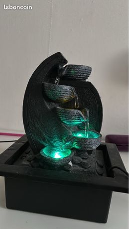 Fontaine D'intérieur Zen'Light Cascade V2 - 4 Niveaux, Lumière LED, Effet Pierre, H26cm - Décoration Zen Et Détente