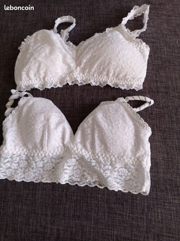 Lot De 2 Brassières (soutiens-gorge) EVORA Pour Femme - Tailles L/XL - Couleur Blanc Et Noir - Neuf Avec étiquettes