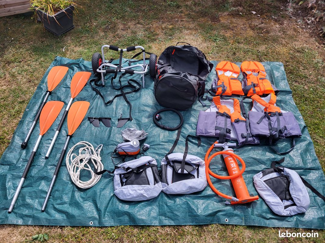 Lot complet kayak gonflabe itiwit 2/3 places orange/gris (image 2)