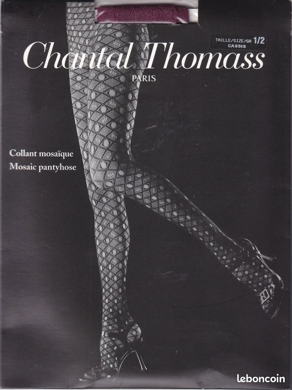 Collant Fantaisie Chantal Thomass Mosaïque - Couleur Cassis - Taille 1/2 - Neuf Avec étiquettes - Fabriqué En Italie
