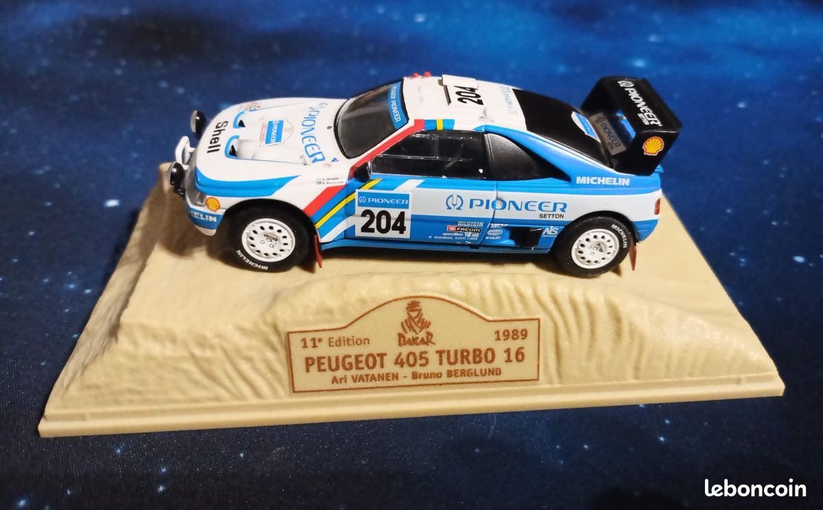 NOREV 1/43 Peugeot 405 Turbo 16 N°203 - Paris-Dakar 1990 - Zamac