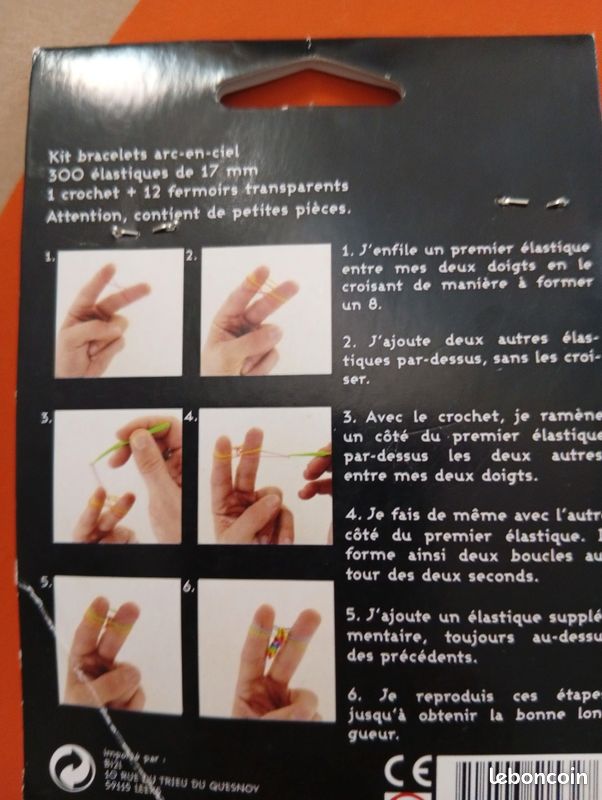 Kit bracelet arc en ciel avec élastiques encore emballé (image 3)