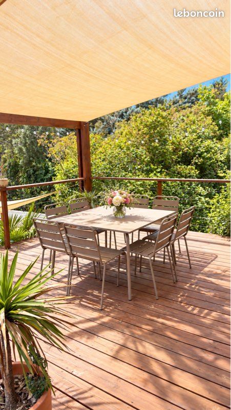 Table de jardin Oviala, table carrée 120x120 + 8 chaises (image 1)