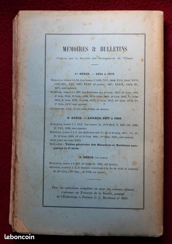"Mémoires de la société des antiquaires de l'Ouest" Année 1938 (image 3)