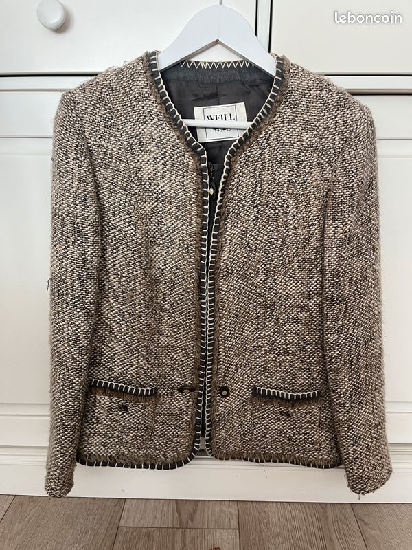 Veste En Cuir WEILL Boutique - Taille 40 - Noir - Occasion Très Bon état (avec Petit Défaut)